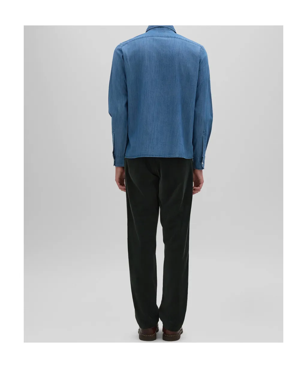 Long-Sleeved Denim Shirt
