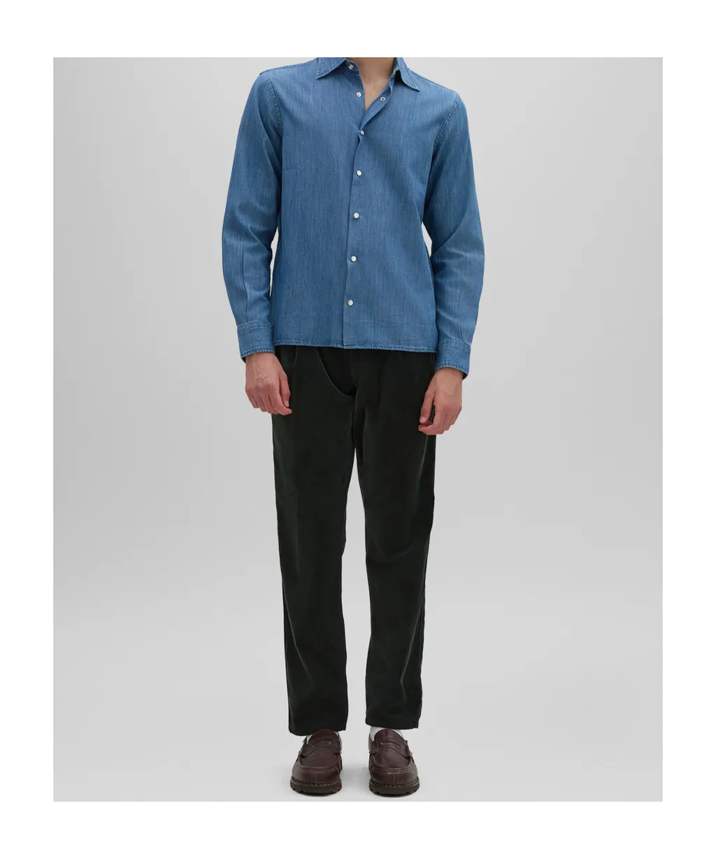 Long-Sleeved Denim Shirt