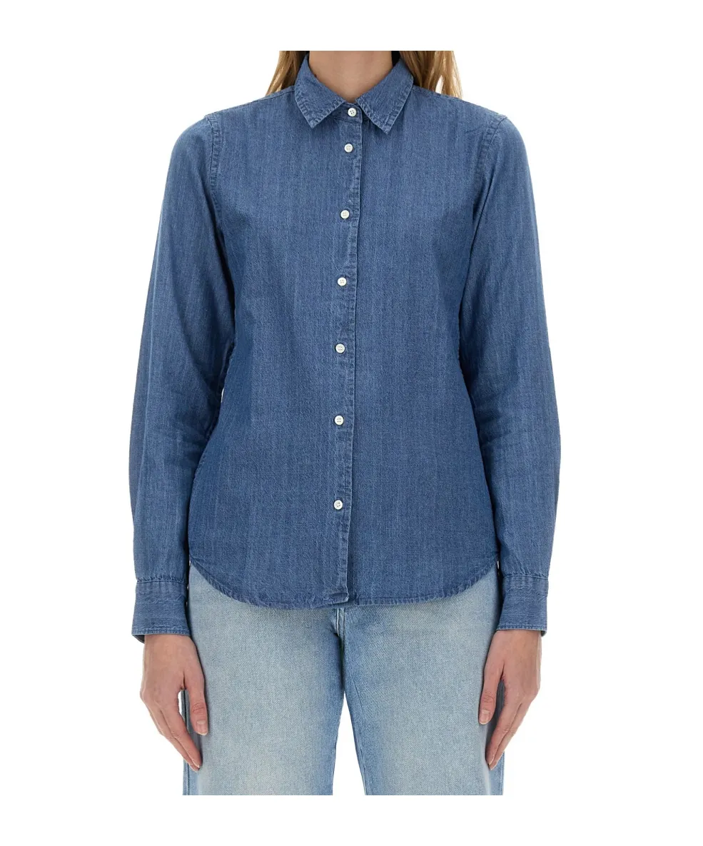 Collared Buttoned Denim Shirt