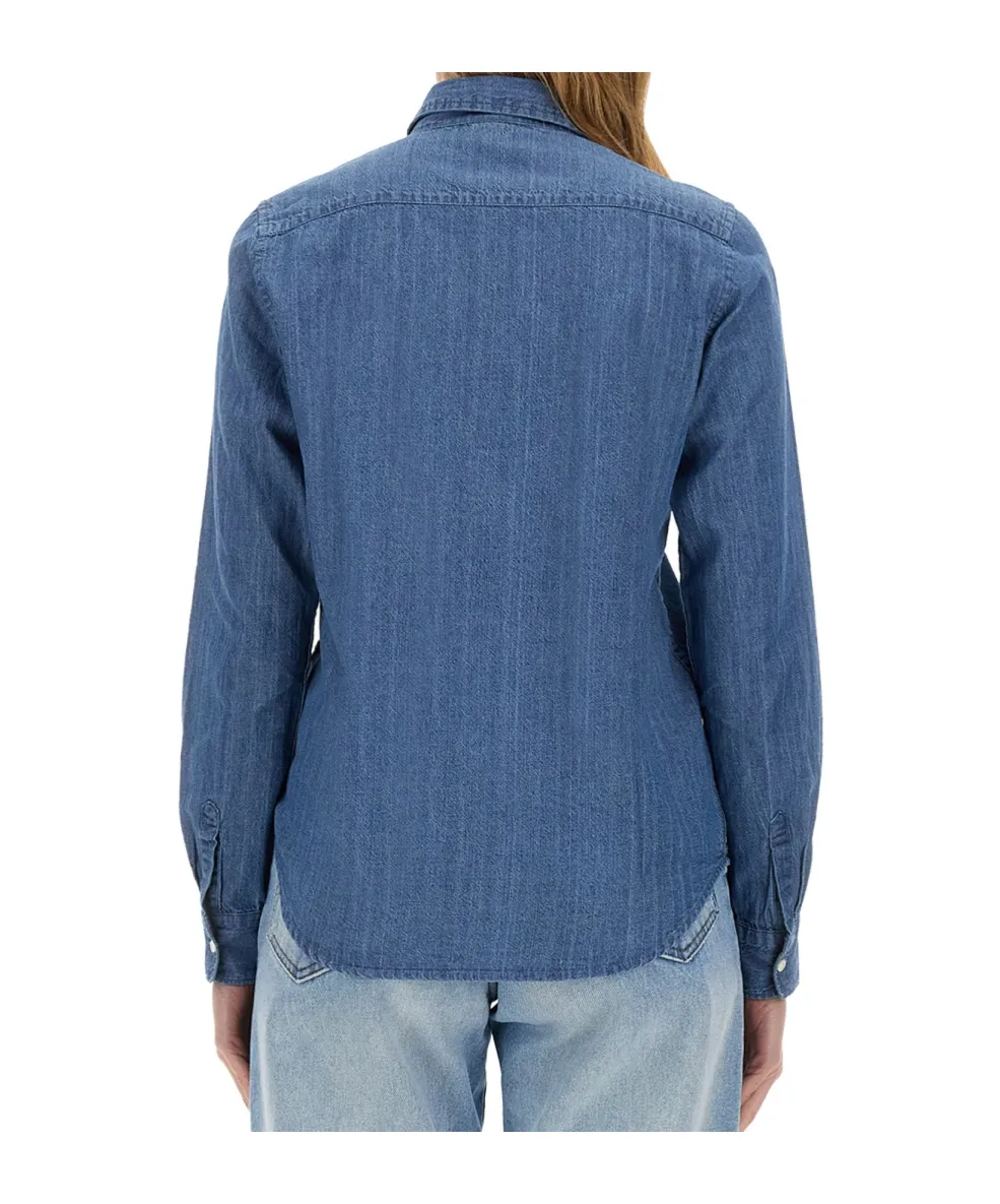Collared Buttoned Denim Shirt