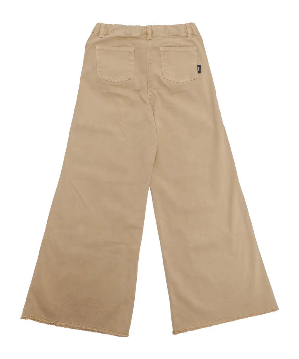 Wide-Leg Frayed-Hem Trousers