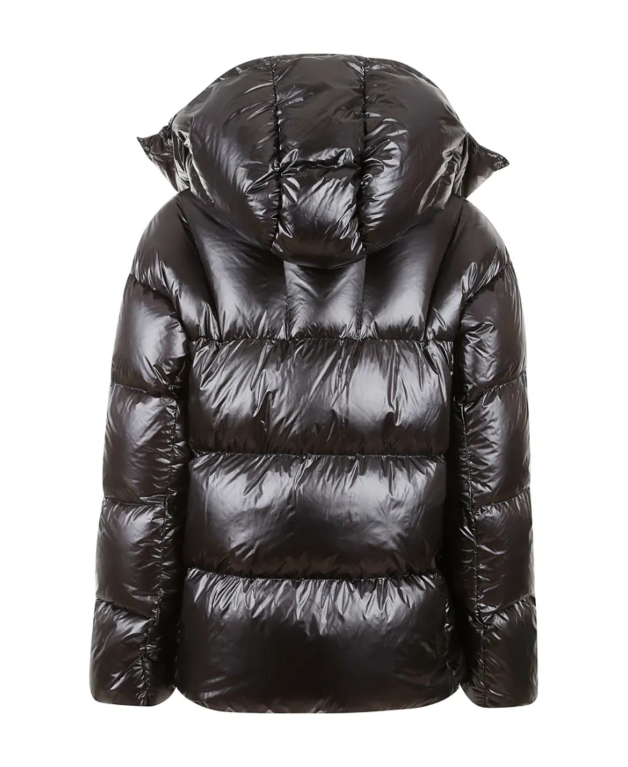 Long-Sleeved Quilted Down Jacket