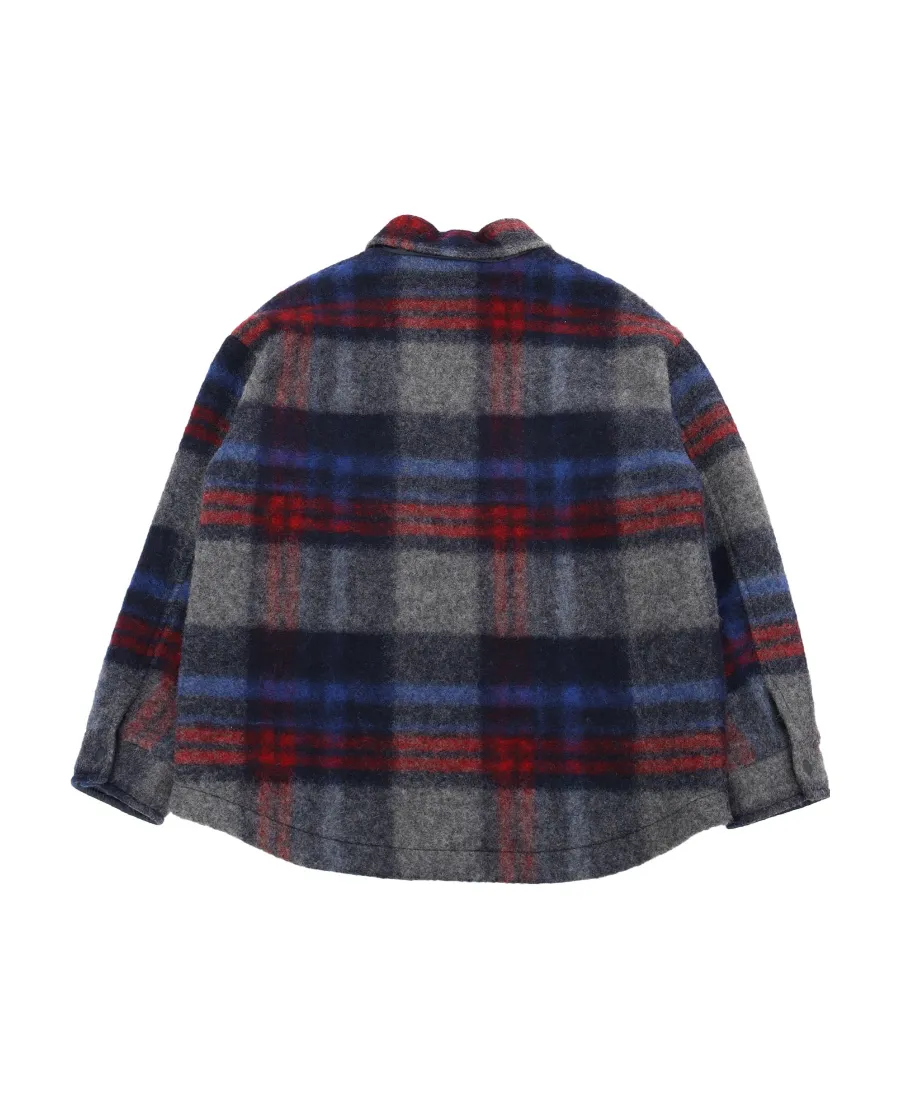 Check-Pattern Knitted Jacket