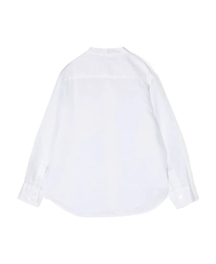Collarless Patch Pocket Shirt