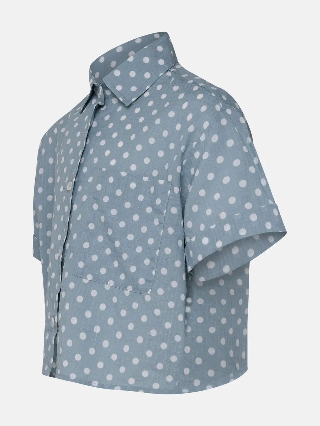 Polka Dot-Print Cropped Shirt