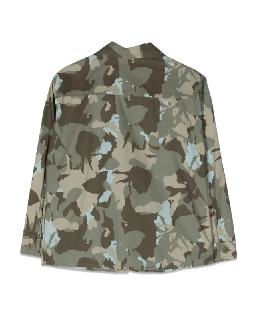 Camouflage-Print Two-Pocket Shirt