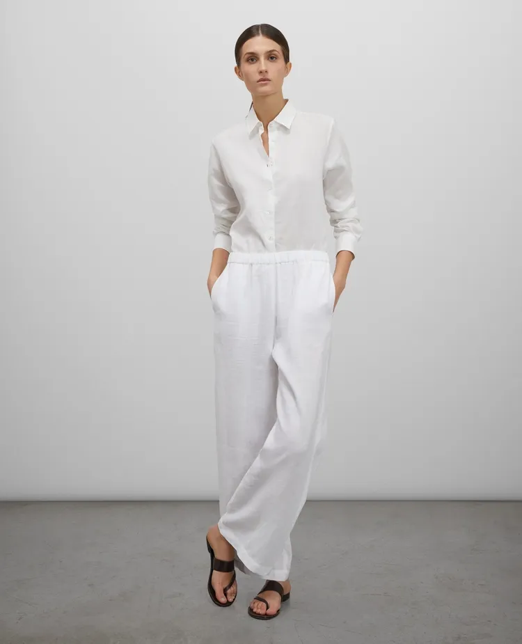 Pleated Wide-Leg Trousers