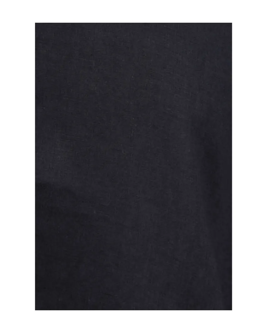 Band-Collar Linen Shirt