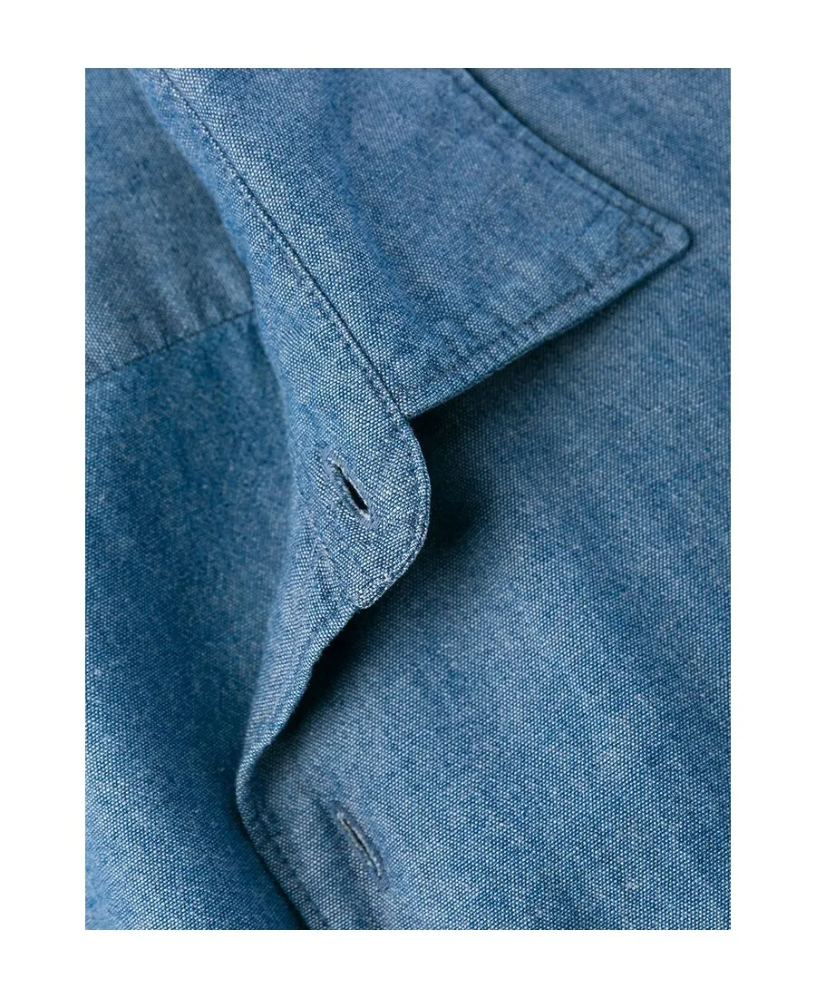 Buttoned Long-Sleeved Denim Shirt