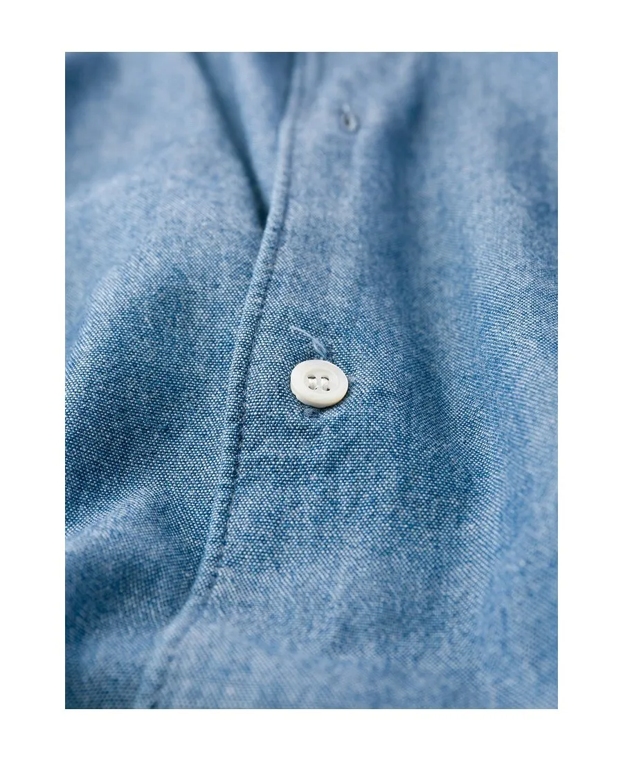 Buttoned Long-Sleeved Denim Shirt