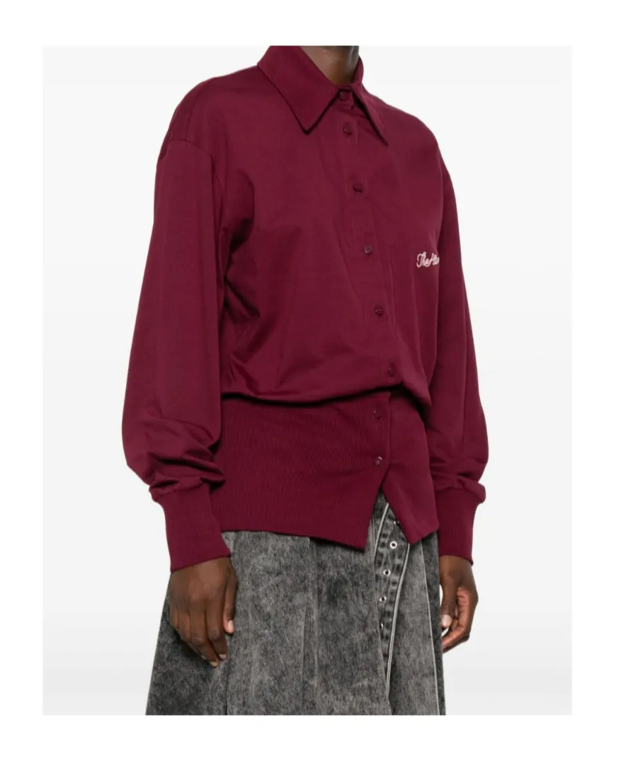 Banded Hem Button-Down Shirt