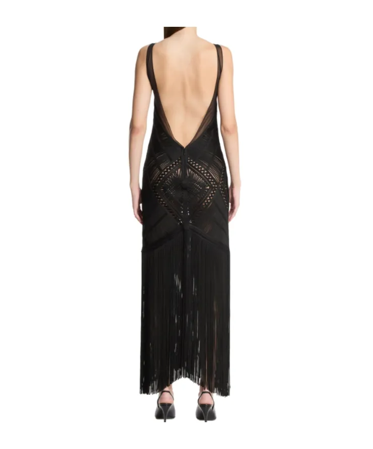 Embroidered Tulle Midi Dress