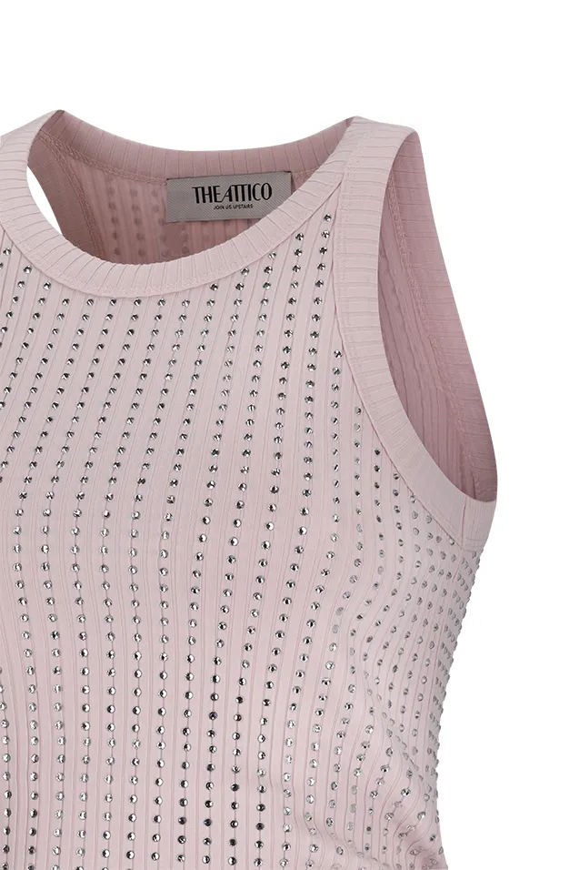 Ribbed Embellished Tank Top