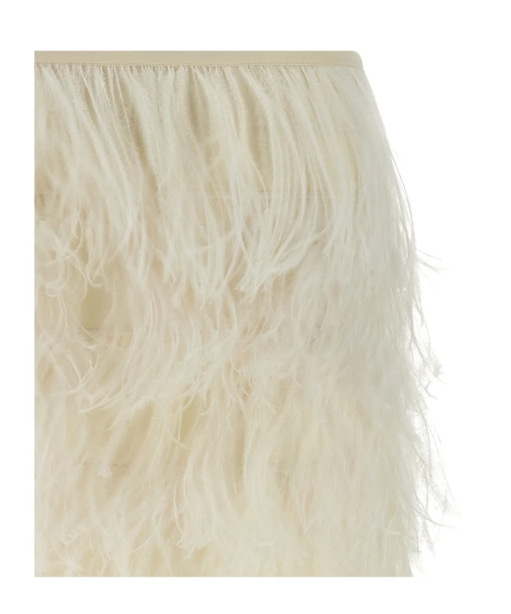 Ostrich Feather Mini Skirt