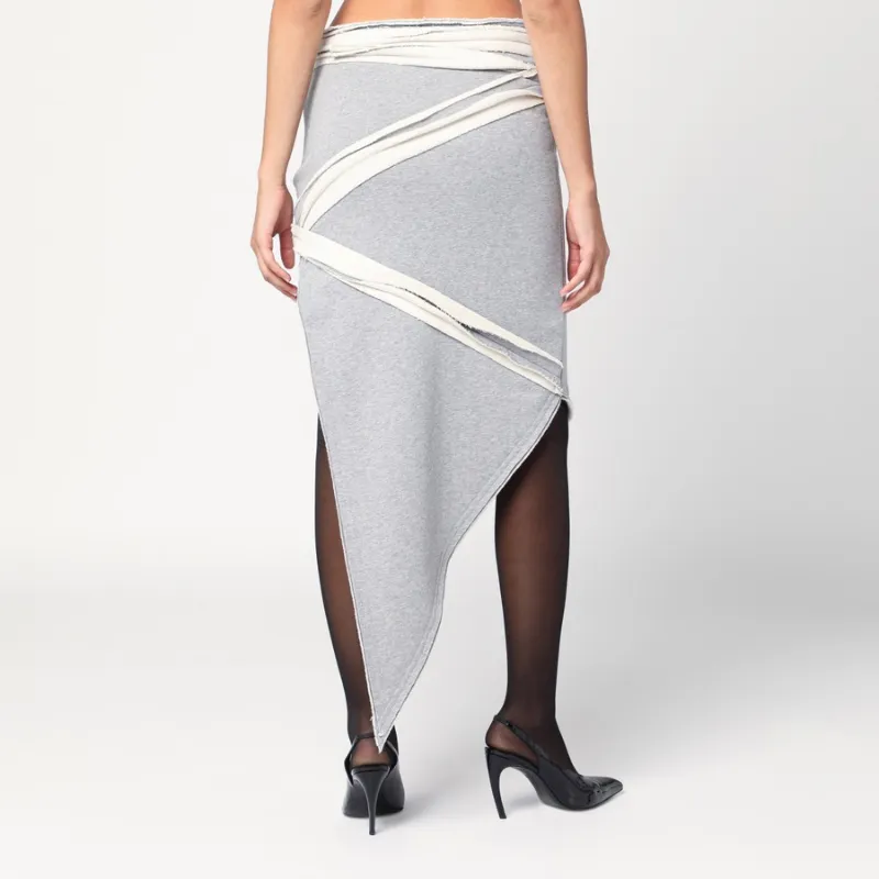 Logo Printed Asymmetric Layered Skirt