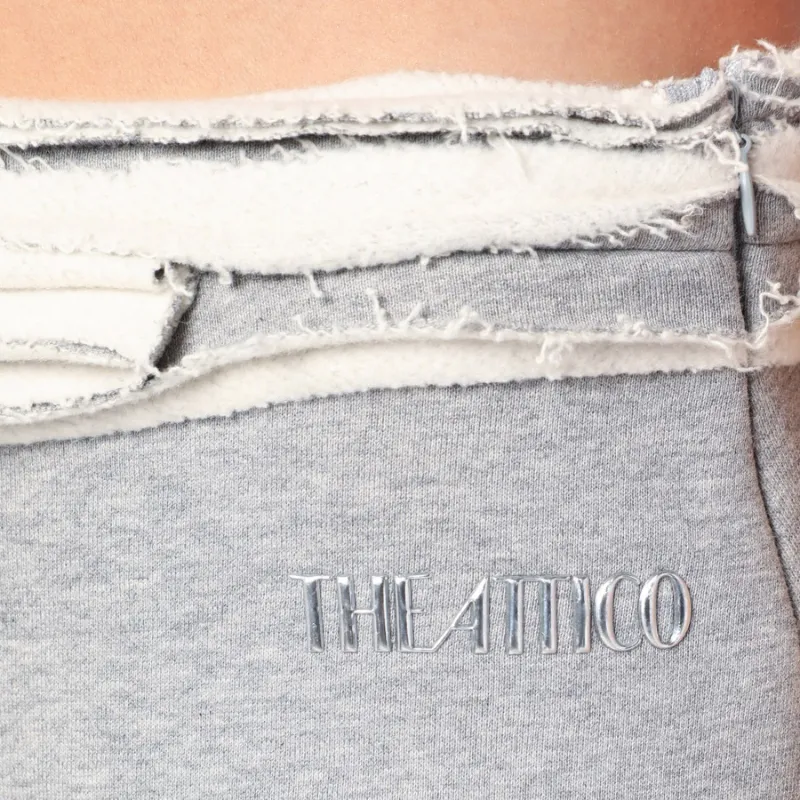 Logo Printed Asymmetric Layered Skirt