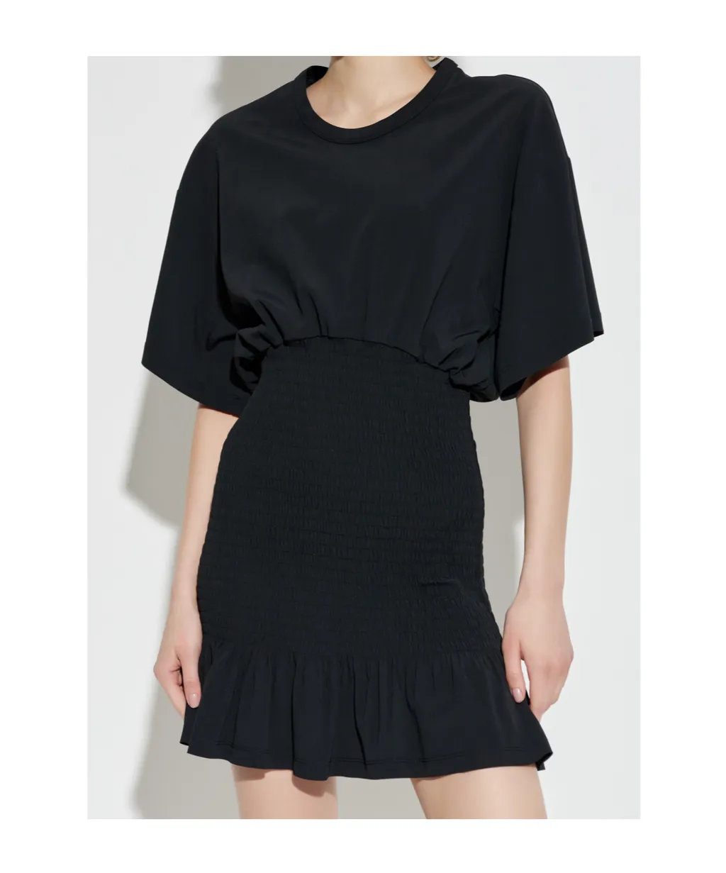 Smocked Ruffled Mini Dress