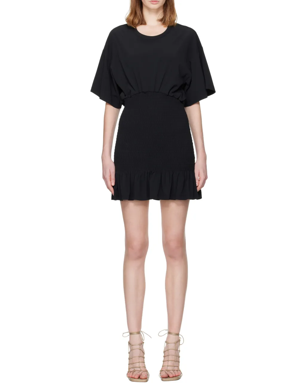 Smocked Ruffled Mini Dress