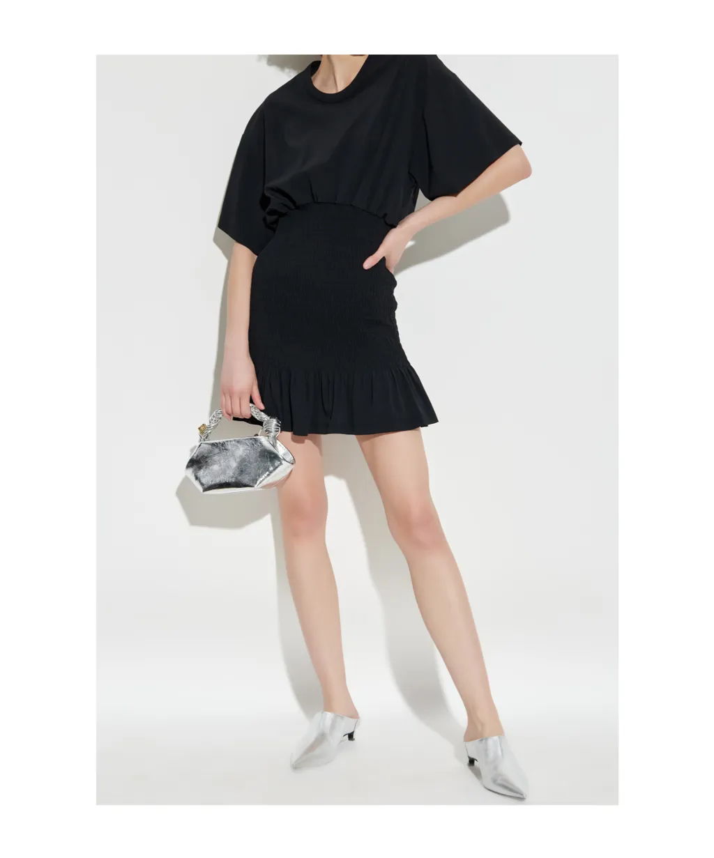 Smocked Ruffled Mini Dress
