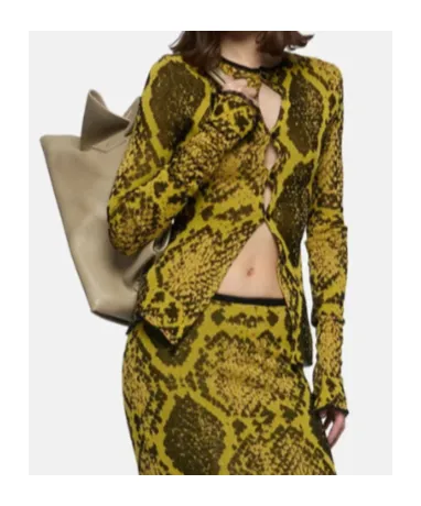 Jacquard Crewneck Cardigan