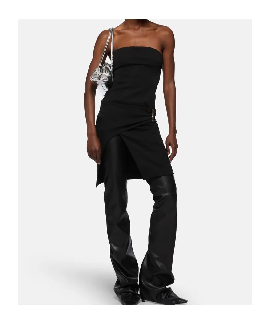 Strapless Ruched Midi Dress