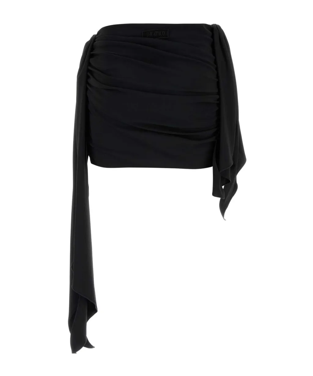 Draped Ruched Mini Skirt
