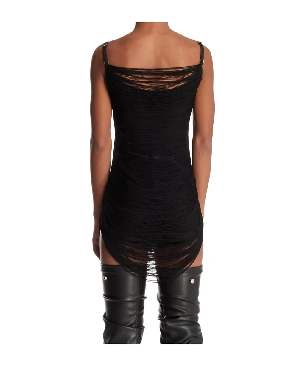 Draped Scoop Neck Mini Dress