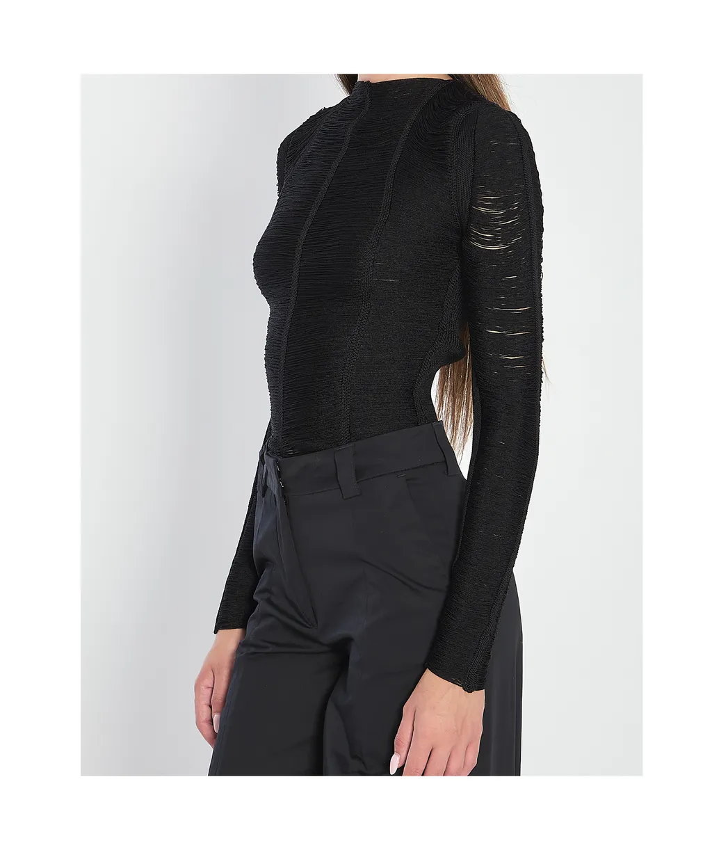 Logo Appliqué Fringed Jumper