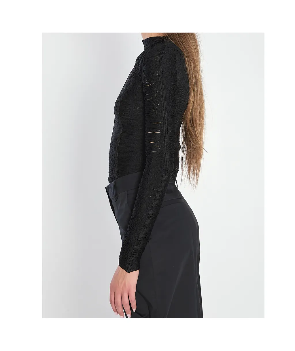 Logo Appliqué Fringed Jumper