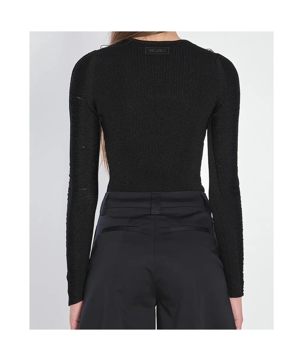 Logo Appliqué Fringed Jumper