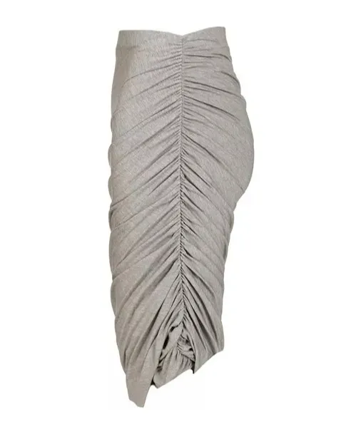 Asymmetric Draped Midi Skirt