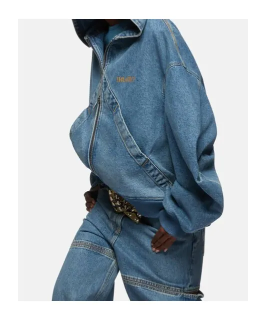 Washed Denim Bomber Jacket