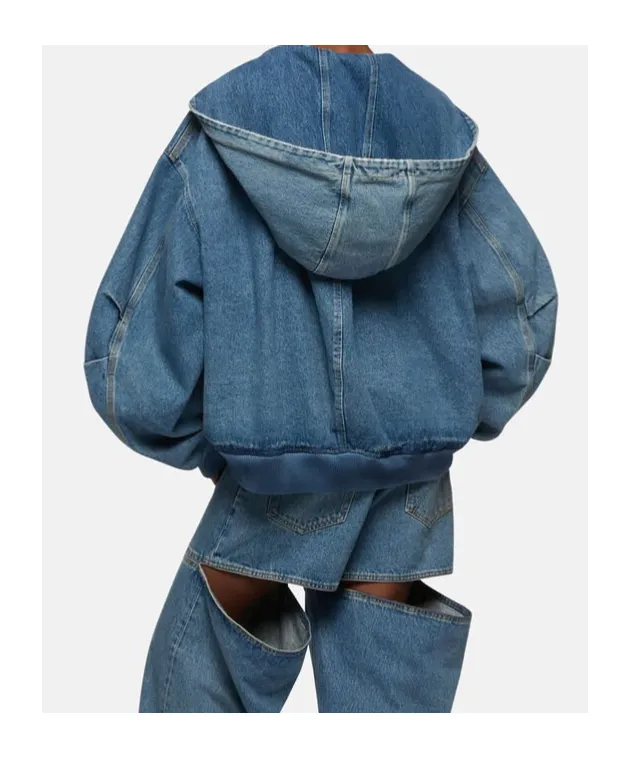 Washed Denim Bomber Jacket
