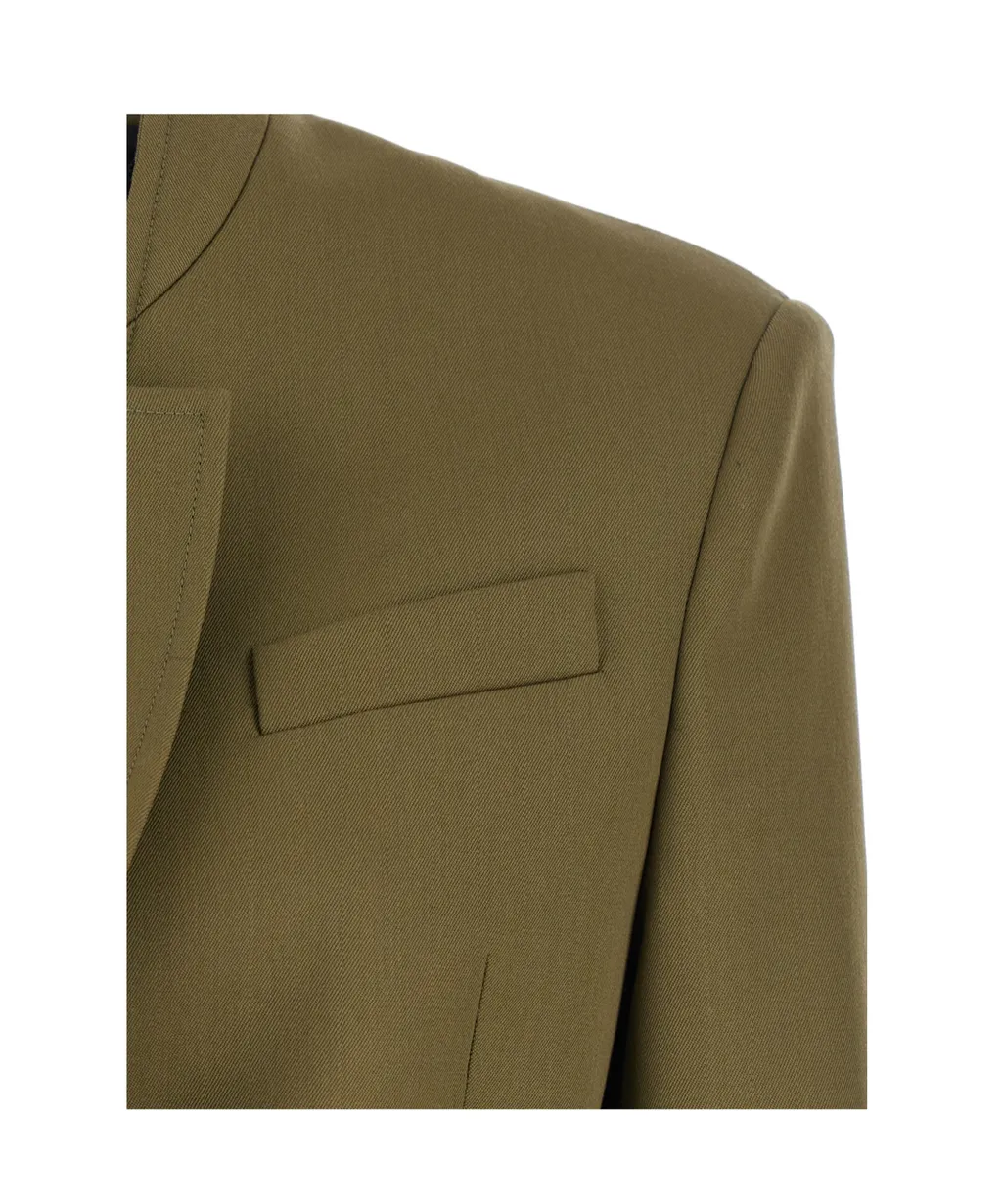 Single-Breasted Gabardine Blazer