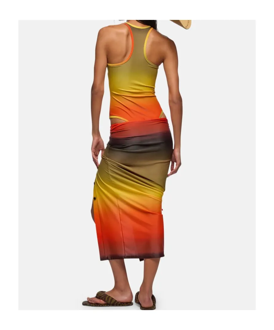 Sunset Printed Midi Skirt