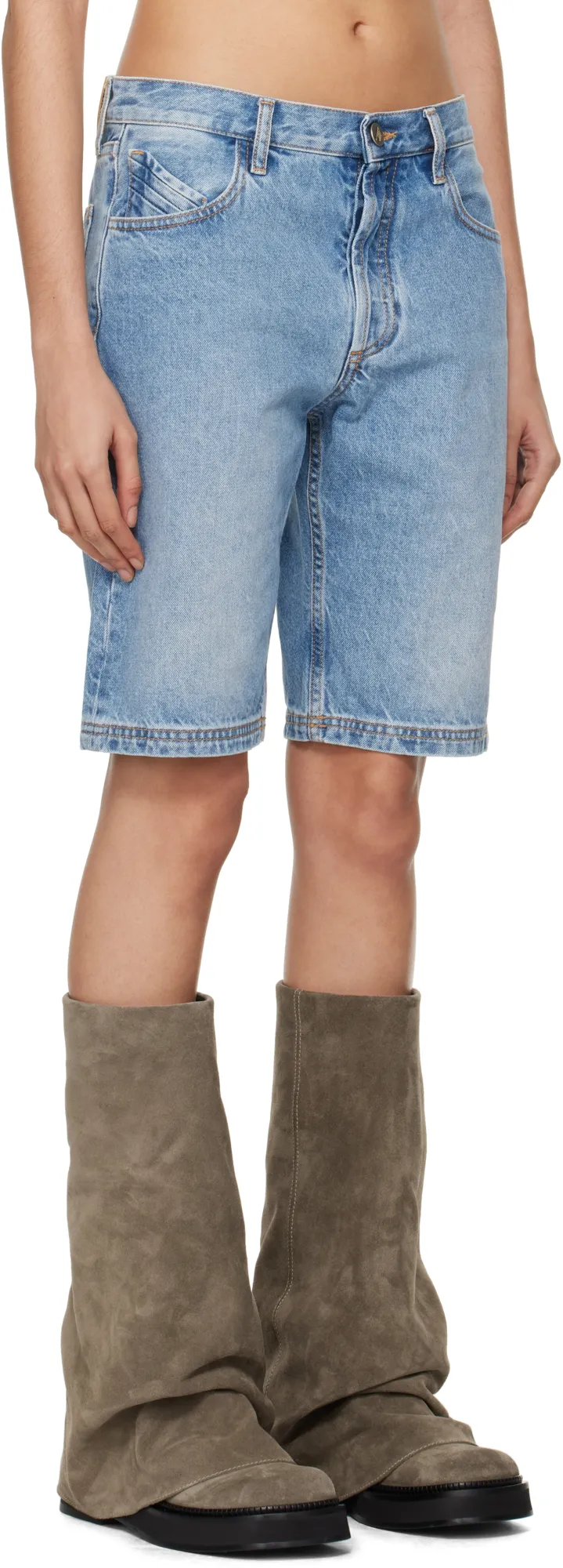 Belt Loop Denim Shorts