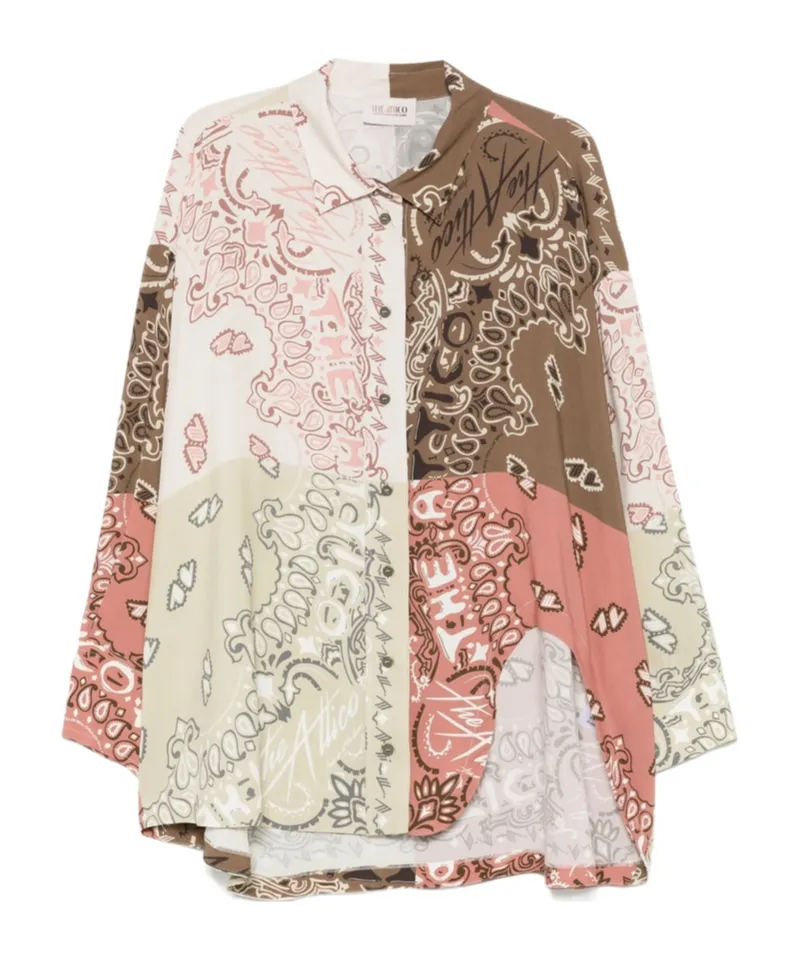 Paisley-Print Patchwork Shirt