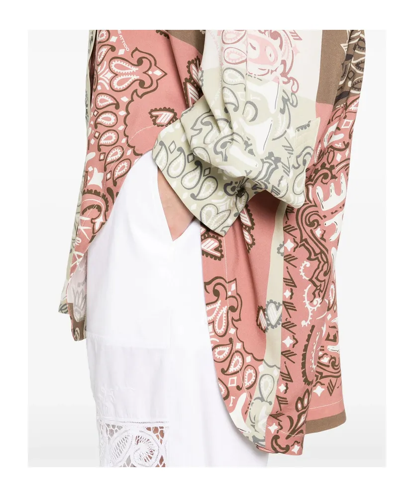 Paisley-Print Patchwork Shirt