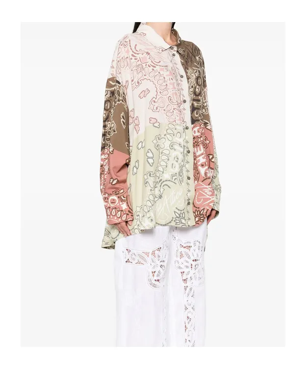 Paisley-Print Patchwork Shirt