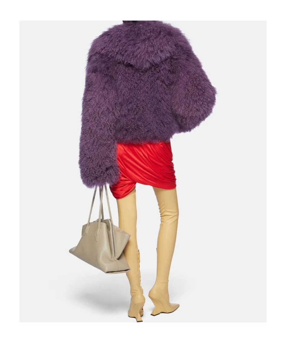 Mongolian Fur Long-Sleeves Jacket