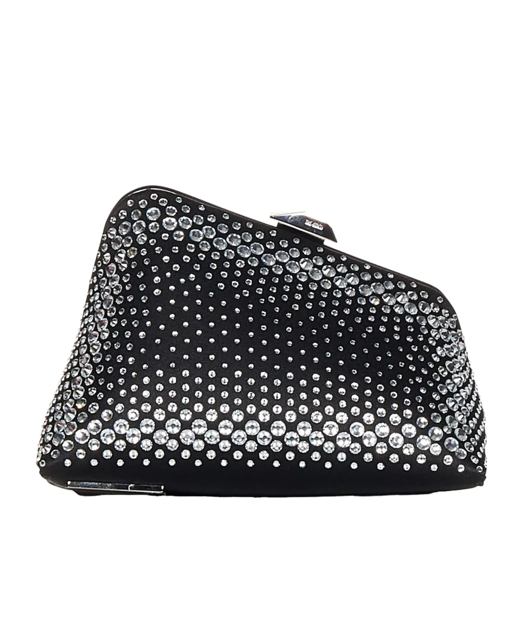 Black And Crystal Mini Clutch Midnight