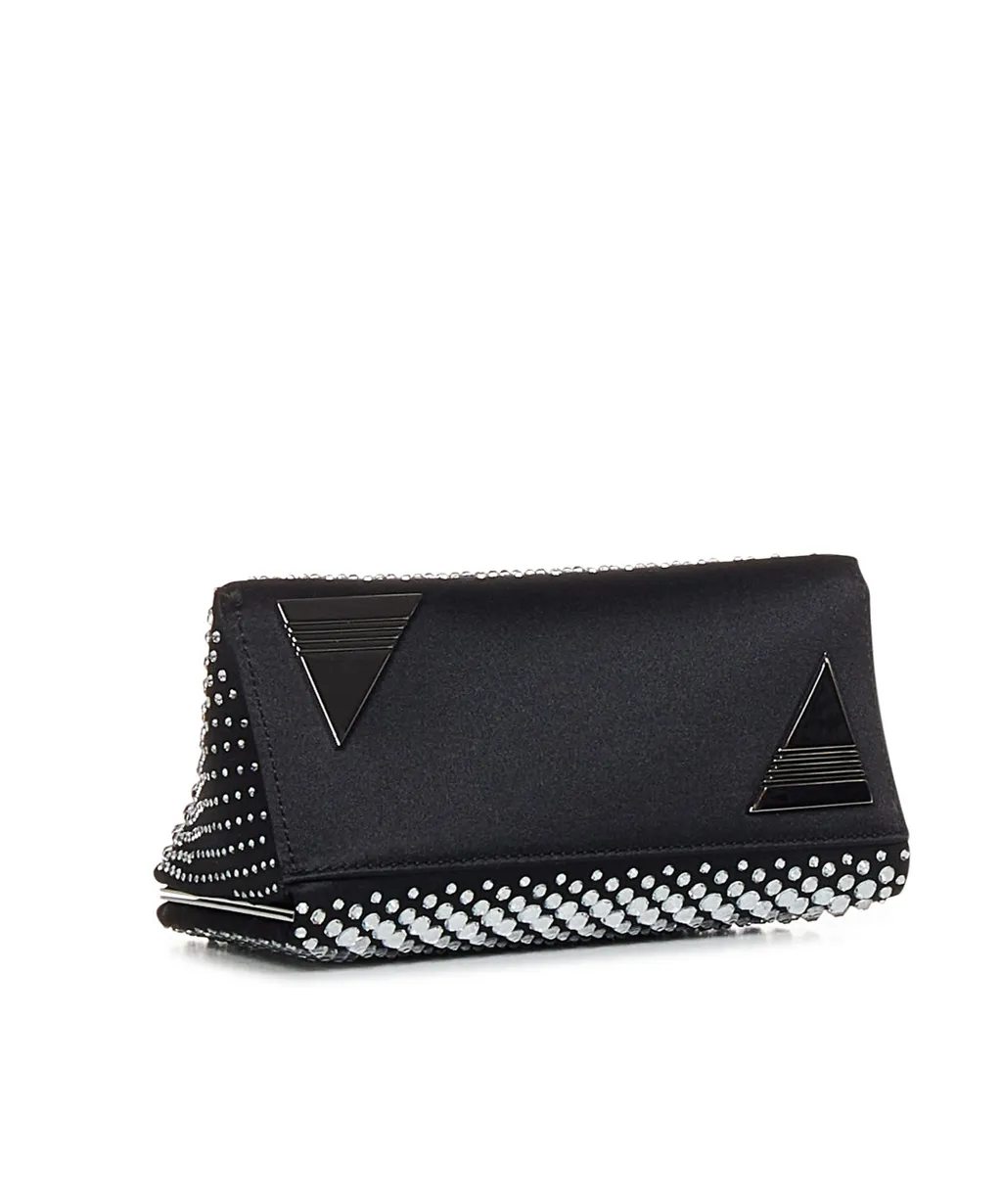 Black And Crystal Mini Clutch Midnight