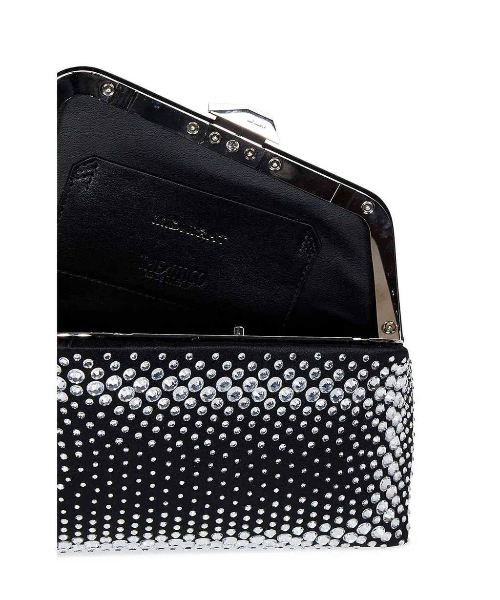 Black And Crystal Mini Clutch Midnight
