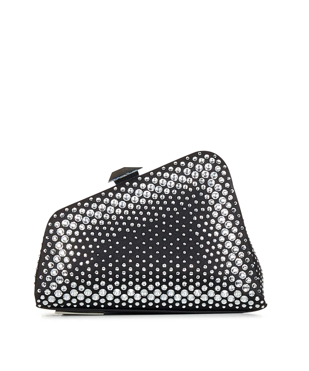 Black And Crystal Mini Clutch Midnight