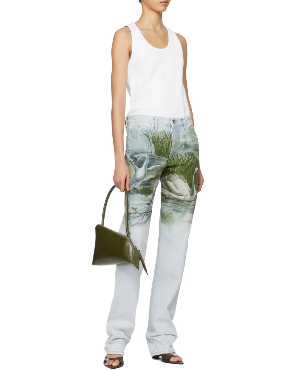 Swan Print Jeans