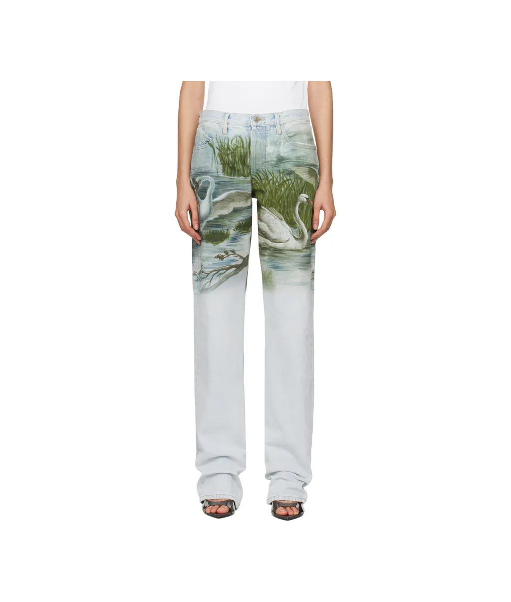 Swan Print Jeans
