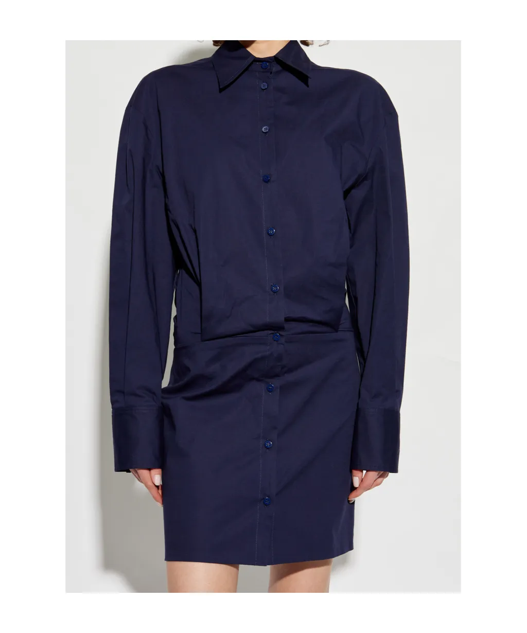 Draped Long-Sleeved Dress