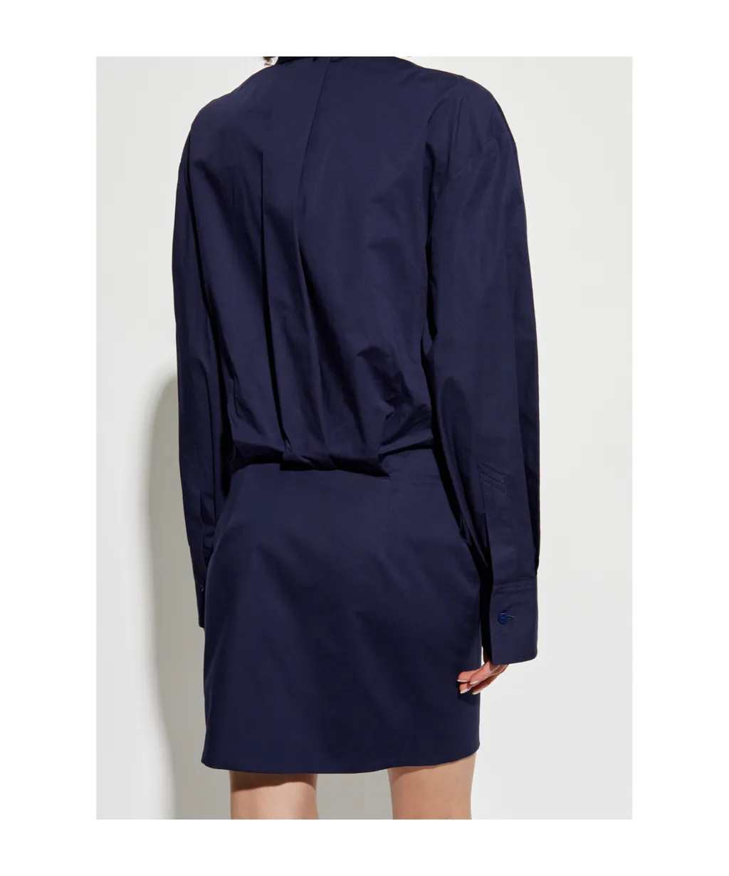 Draped Long-Sleeved Dress
