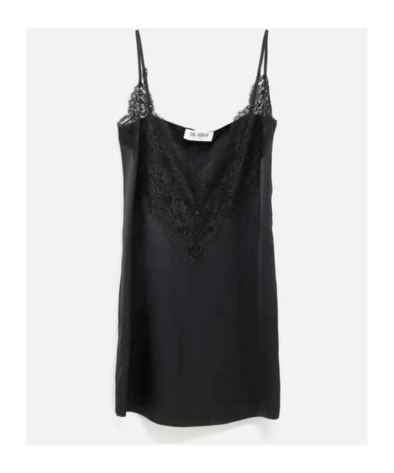 Lace-Panel Mini Dress