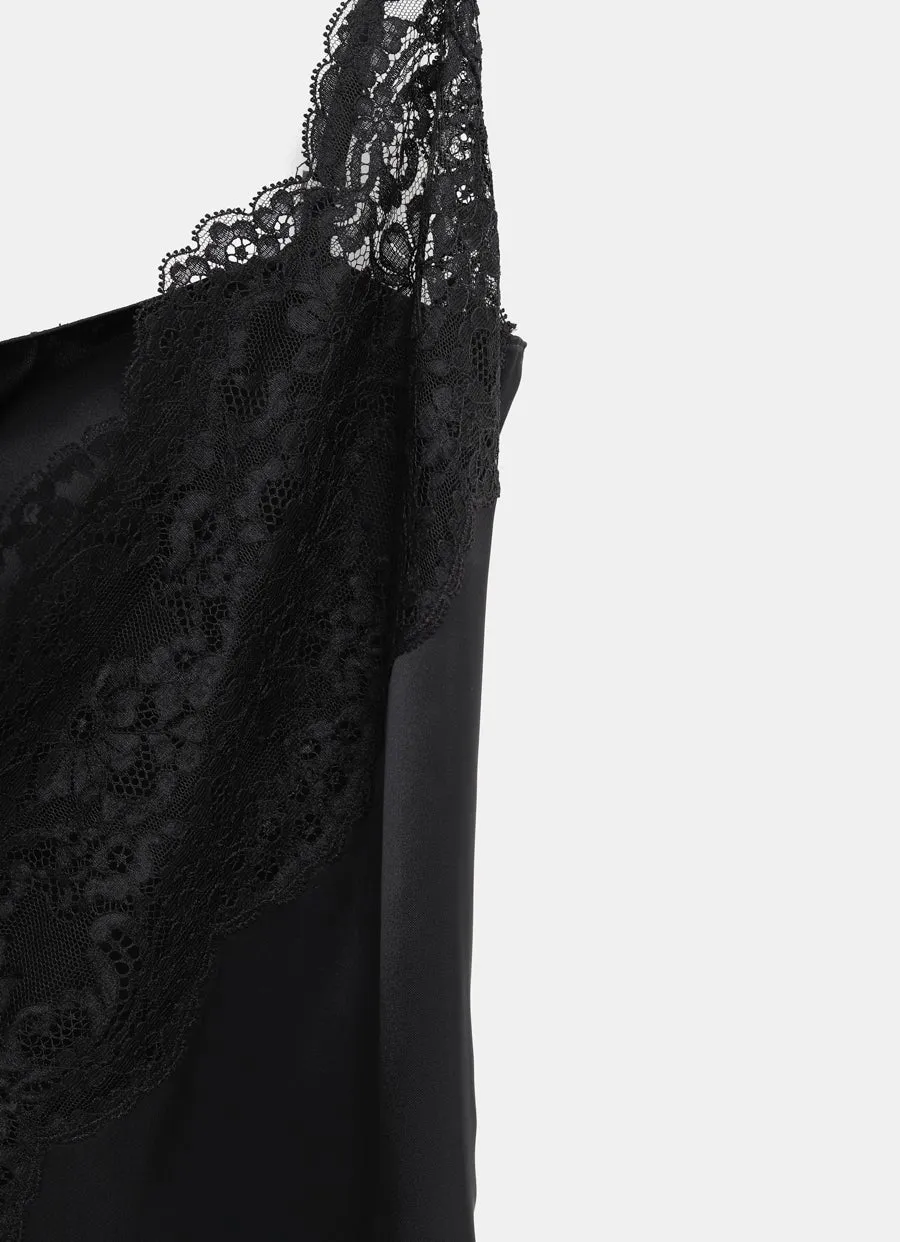 Lace-Panel Mini Dress